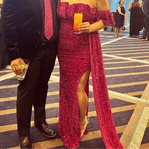 Stunning Pink Sequin Gown